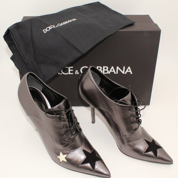 Dolce & Gabbana Shoes - Dolce Gabbana Metallic Booties with Stars Sz 39/8.5 US